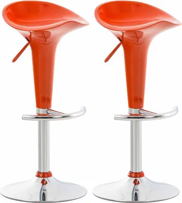Immagine prodotto di Set di 2 sgabelli da bar - Sgabello alto - Ergonomico e regolabile in altezza, colore: arancione