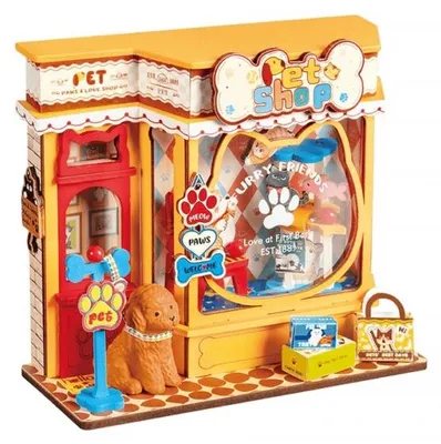 Immagine prodotto di Puzzle 3D, Minicasa DIY Pawfect Pet Shop, RoLife, 98 pezzi
