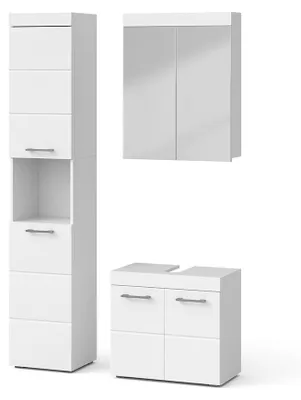 Produktbild von Badmöbel-Set Vicco Luna Weiß 3 Teile, mit Hochschrank, Model 38781