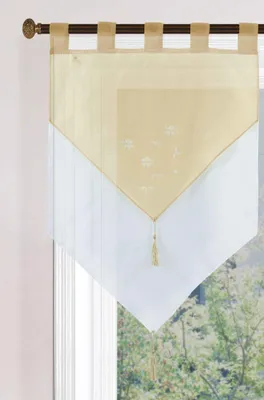 Produktbild von Scheibengardine HxB 90x60 cm Sand »GERA« Zweilagig Voile Schlaufen Scheibenhänger Panneaux, 2023710