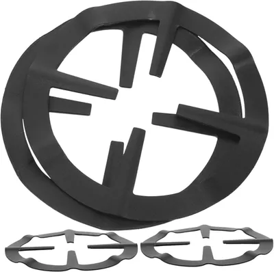 Produktbild von 4-teiliges Gasbrenner-Reduzierstück-Stützset, schwarze Schutzringe, Sicherheitsset für kleines Kochgeschirr