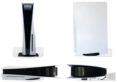 Zdjęcie produktu dla Uchwyt wieszak mocowanie na ścianę ścienne pion poziom dla konsola fat PlayStation 5 PS5 biały