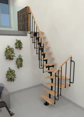 Produktbild von Minka Mittelholmtreppe Joker Turn 35 - 304cm Geschosshöhe Buche Schwarz