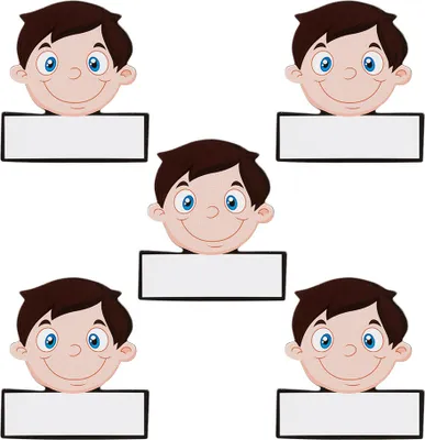 Produktbild von 2DOBOARD 5 Namen Magnete Avatar Männer Wiederbeschreibbar 5,5 x 5 cm für Magnettafeln, Kühlschränke, Whiteboards und plantafeln - Emoji Magnet Men Name Magnet