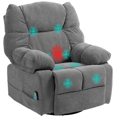 Produktbild von HOMCOM Relaxsessel mit Massagefunktion, Drehbarer Massagesessel, Fernbedienung