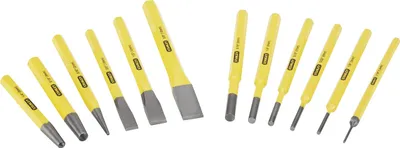 Image de Outils de Frappe - Chasse-Goupilles - Burin à Froid - Pointeau - Jeu de 12 Pièces - STANLEY, 4-18-299