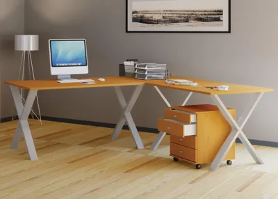 Produktbild von VCM VCM Holz Schreibtisch | Eckschreibtisch schlicht | 190x190 | L Form links oder rechts | Arbeitstisch Platte 50 cm tief| Computertisch Büromöbel - Lona X