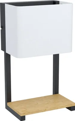 Produktbild von EGLO LED Wandlampe Galdakao, Wandleuchte mit Ablage, Wandstrahler Vintage, aus Stahl, Holz und Textil, Wohnzimmerlampe, Flurlampe, Lampe mit Schalter