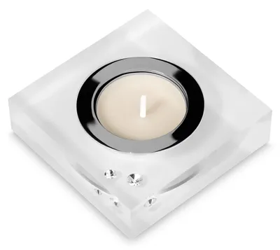 Teelichthalter Simply 2 mit Swarovski Kristallen, 8 cm