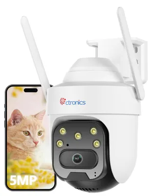 Obrázok produktu pre 5-megapixelová vonkajšia Wi-Fi kamera, otočná bezpečnostná kamera pre vonkajšie použitie