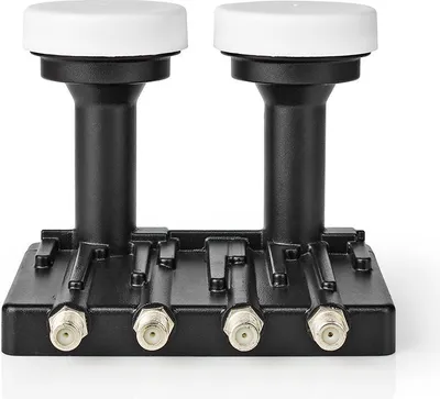 Produktbild von Nedis LNB - Quad Monoblock 6,0 ° - Geräteausgangsanschluss: 4x F-Connector - Rauschmaß Bereich: 0.85 dB - Konversionsgewinn: 52 - 67 dB - Schwarz - Passend für: Astra+ / Hotbird