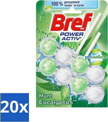 Productafbeelding van Bref ProNature - Toiletblok - Munt & Eucalyptus - 2 x 50 g - Voordeelverpakking - 20 stuks