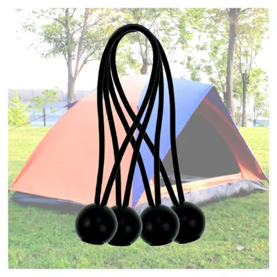 Produktbild von 25 Stück Elastische Bungee-Seile mit Kugelkopf 152 cm für Zelt und Camping