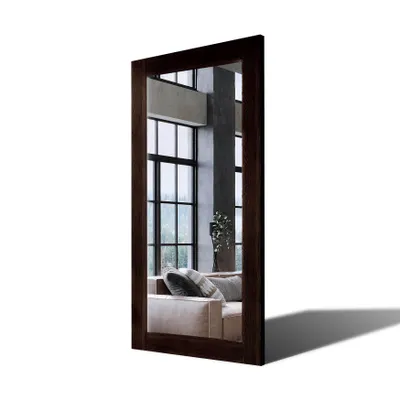 Produktbild von 80x170 Rechteckig Rustikale Wandspiegel mit Rahmen massivholz Eichenholz Vertikal | Individuell Spiegel Nach Maß | PLDR224 Oak Wenge Gealterte Oberfläche