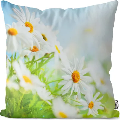 Produktbild von VOID Kamille Blumen Kamillenblüten Kissenbezug Kissenhülle sofa couch wohnzimmer dekoration wasserfest Outdoor Garten Kissen bezug deko