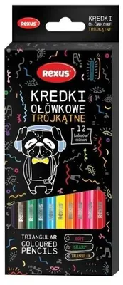 Zdjęcie produktu dla Kredki ołówkowe trójkątne dla dzieci 12 kolorów