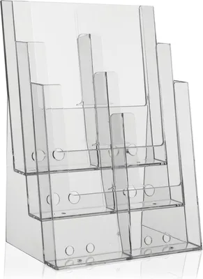 Produktbild von DL 1/3 A4 Prospekthalter / 3 Etg./ 6 Fä.