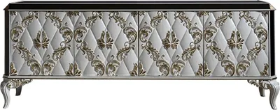 Produktbild von Casa Padrino Luxus Barock Sideboard Weiß / Gold / Schwarz - Prunkvoller Massivholz Schrank mit 4 Türen - Barock Möbel