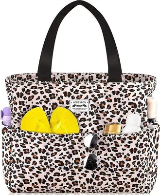 Produktbild von Unyqoos® Große wasserdichte Damen-Strandtasche (Travel Tote) mit Reißverschluss, sanddicht und Taschen – Shopper für Strand, Pool & Reise