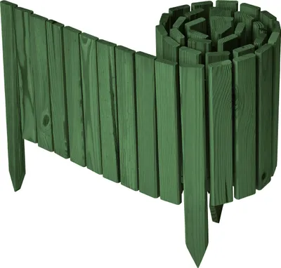 Produktbild von Garronda Beeteinfassung Holz Rollzaun Gartenzaun imprägniert Flexibler Rollborder Rasenkante  Länge: 200 cm (Dunkelgrün, Höhe: 30 cm)