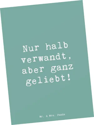 Produktbild von Mr. & Mrs. Panda Postkarte Spruch Halbbruder Liebe - Meeresbrise - Geschenk, Weihnachten, Geschwister, Ansichtskarten, Halbgeschwister, Ansichtskarte, Geschenke, Jubiläen