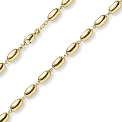 Produktbild von 6,5mm Armband Oliven-Kette Armkette aus 585 Gold Gelbgold glänzend 19cm
