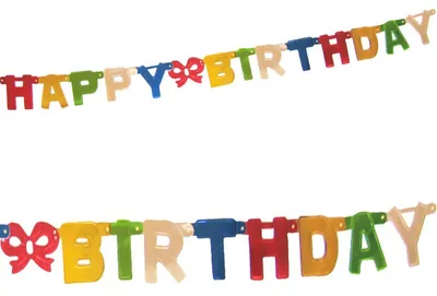Produktbild von 50x Girlande Geburtstag HAPPY BIRTHDAY bunt 1,5 m x 11 cm