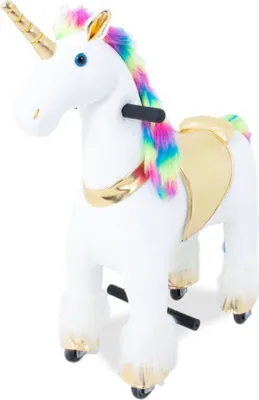 Produktbild von Mechanisches Einhorn Pferd auf Rollen - Klein - bis 6 Jahre - Reitpferd mit Rollen - Regenbogen