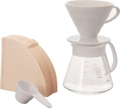 Produktbild von Hario V60-02 Craft Ceramic Dripper Set - Weiß