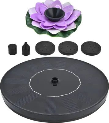 Zdjęcie produktu dla Lotus Solar Fountain Water Pump Pływająca mini fontanna zasilana energią słoneczną do kąpieli dla ptaków Ogród Staw Basen Outdoor3
