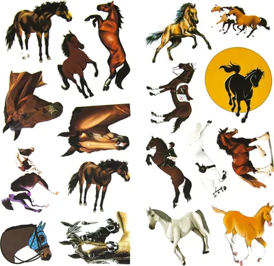 Produktbild von Oblique Unique 18 Pferde Sticker Pferd Aufkleber für Kinder Mädchen zum Kindergeburtstag Spielen Basteln