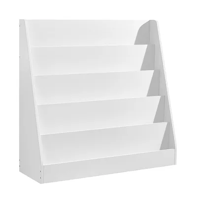 Produktbild von SONGMICS Kinder Bücherregal mit 5 Ebenen, Montessori Regal für Bilderbücher, Leseecke Kinderzimmer, 30 x 80 x 80 cm, weiß