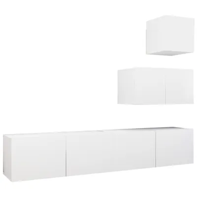 Obrázek produktu pro vidaXL 4dílná sada TV skříněk Bílý dřevěný materiál