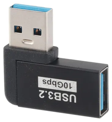 Image de Adaptateur USB 3.2 femelle vers mâle – Rallonge USB 3.2 professionnelle haute vitesse à coude à 90 degrés pour ordinateur de bureau et portable