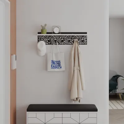 Produktbild von DECORTIE Novo Wandgarderobe, Hakenleister, Garderobenleister, Weiß