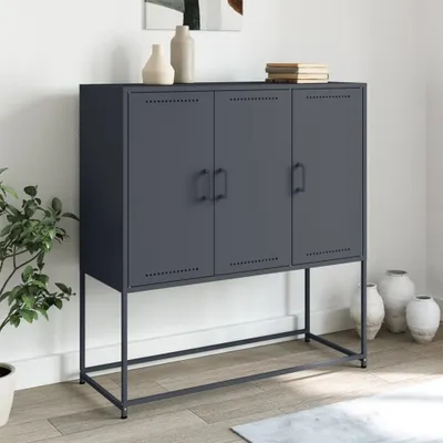 Produktbild von vidaXL Highboard Anthrazit 100,5x39x107 cm Stahl