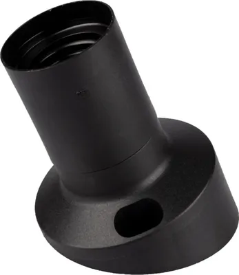 Produktbild von E27 Lampenfassung (PBT), Mantel glatt zu Wandmontage (schräg) Schwarz