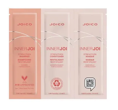 Produktbild von Joico InnerJoi Strengthen Trio Set 10 ml Shampoo + 10 ml Conditioner + 7.4 ml Masque
