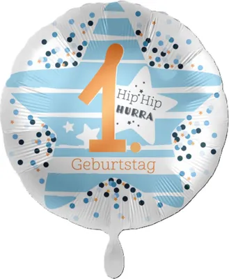 Produktbild von 18"/Ø43cm Folienballon  "Hip Hip Hurra" #1