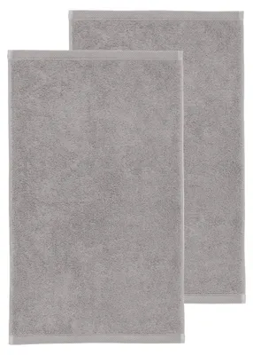 Produktbild von Gästetuch 2er-Pack, Serie Heidenheim, 100 % Baumwolle - Silber, Größe 30x50 cm - schnell trocknend und saugstark, weich und voluminös