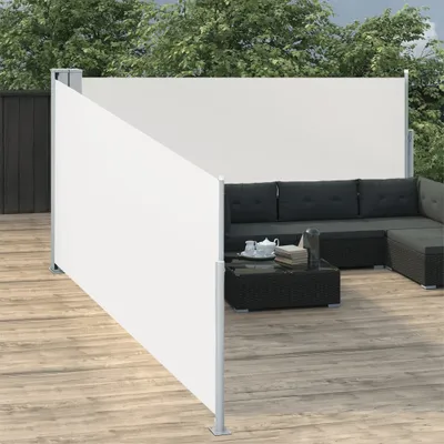 Zdjęcie produktu dla Maison Exclusive - Markiza boczna, kremowa, wysuwana, 100 x 1000 cm