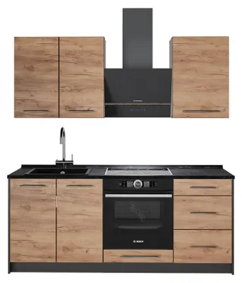 Obrázek produktu pro Jednotková kuchyně Vicco Fame-Line Zlatý mocný dub/Bílá 190 cm, PD Antracit, Model 64931