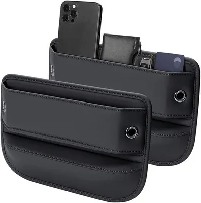Produktbild von Universaler Automatik-Spritzpumpe, hochwertiger Ledersitzorganizer, Accessoire für Männer und Frauen, unverzichtbar für SUVs und LKW (schwarz, 2er-Pack)