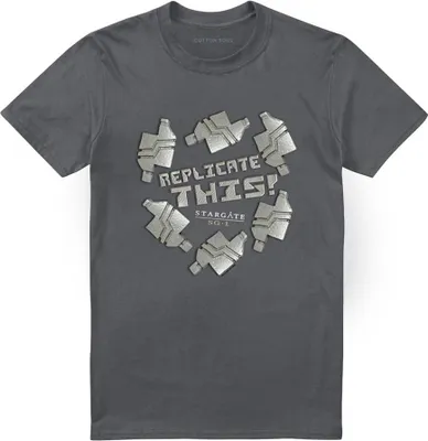 Obrázek produktu pro Stargate SG-1 - Tričko "Replicate This" pro muže/dámy Uni TV21855 (XXL) (Charcoal)