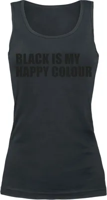 Produktbild von Sprüche Top Damen Black Is My Happy Colour schwarz Funartikel 100% Baumwolle L
