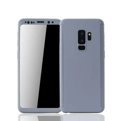 Imagen del producto de Funda protectora para Samsung Galaxy S9 Plus, funda completa, protector de pantalla de 360 grados, color gris
