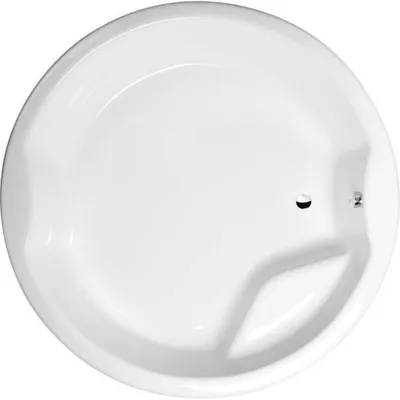 Productafbeelding van Polysan ROYAL ROUND badkuip met frame, rond, 172x172x49 cm, wit