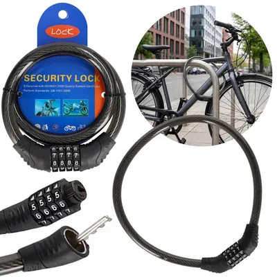 Produktbild von Fahrradschloss mit Zahlencode, robuste Fahrradsicherung, STARKER Verschluss, 60 cm