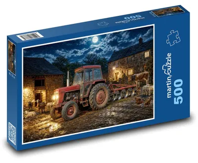Obrázok produktu pre Puzzle 500 Traktor na farme v noci - martinpuzzle
