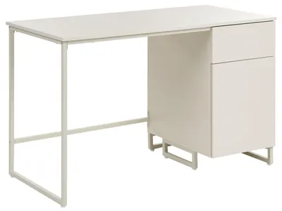 Obrázek produktu pro BELIANI Domácí kancelářský stůl světle béžový MDF 120 x 60 cm ocelový rám se zásuvkou uzavřený úložný prostor moderní minimalistický kancelář